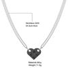 17KM Punk 2Pcs Heart Brick Couples Love Necklace For Lovers Women Men Elements Friendship Necklaces Valentines Gift Jewelry
