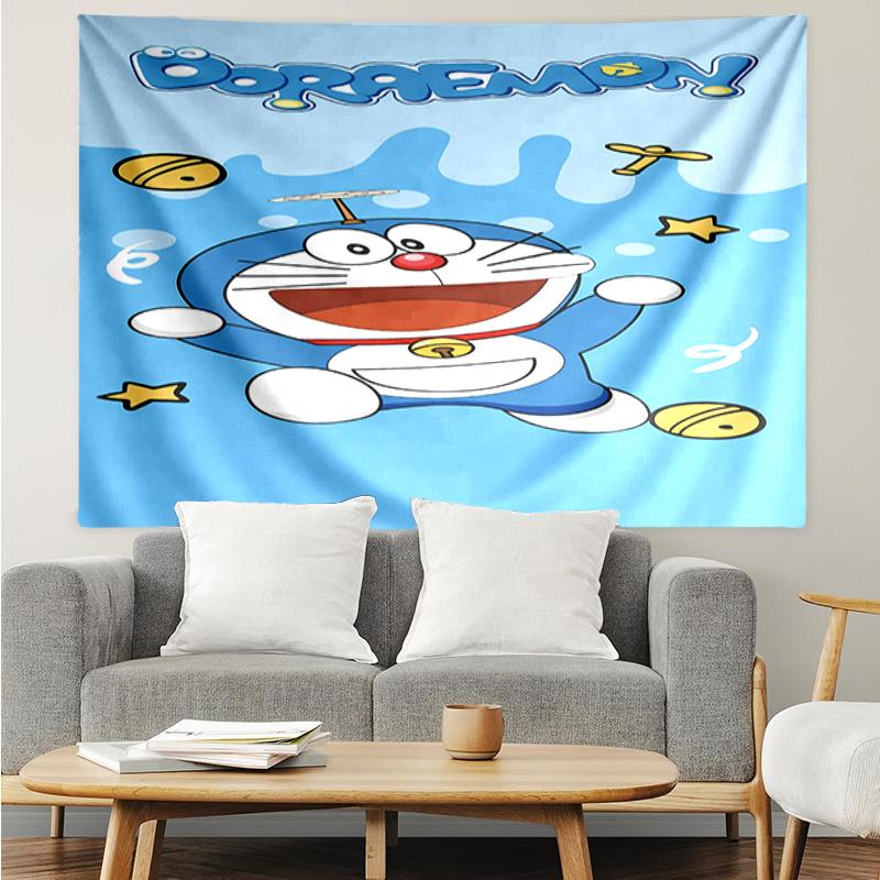 Doraemon Tapestry for Bedroom Aesthetic Classroom Tapestries Wall Hanging for Living Room Dorm Office,Ideal Creative Gift