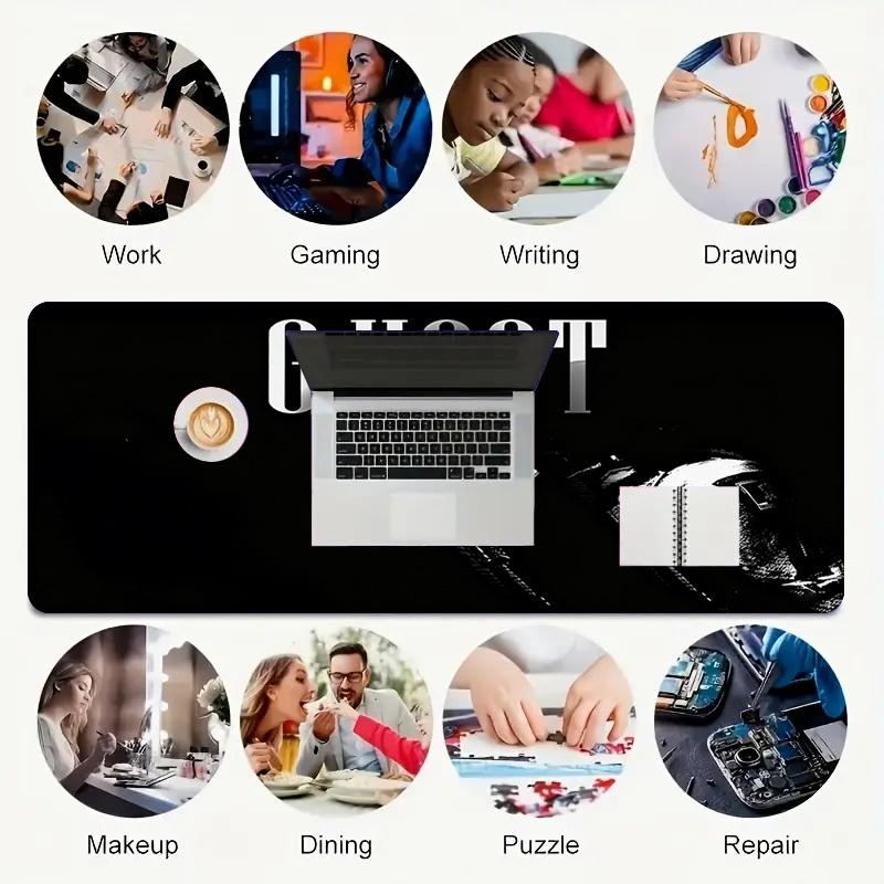 Ghostly Figure Xl Gaming Mouse Pad Nonslip Rubber Base Stitched Edge Waterproof Desk Mat For Pc Laptop Gamer Office Computer Accessories C927326