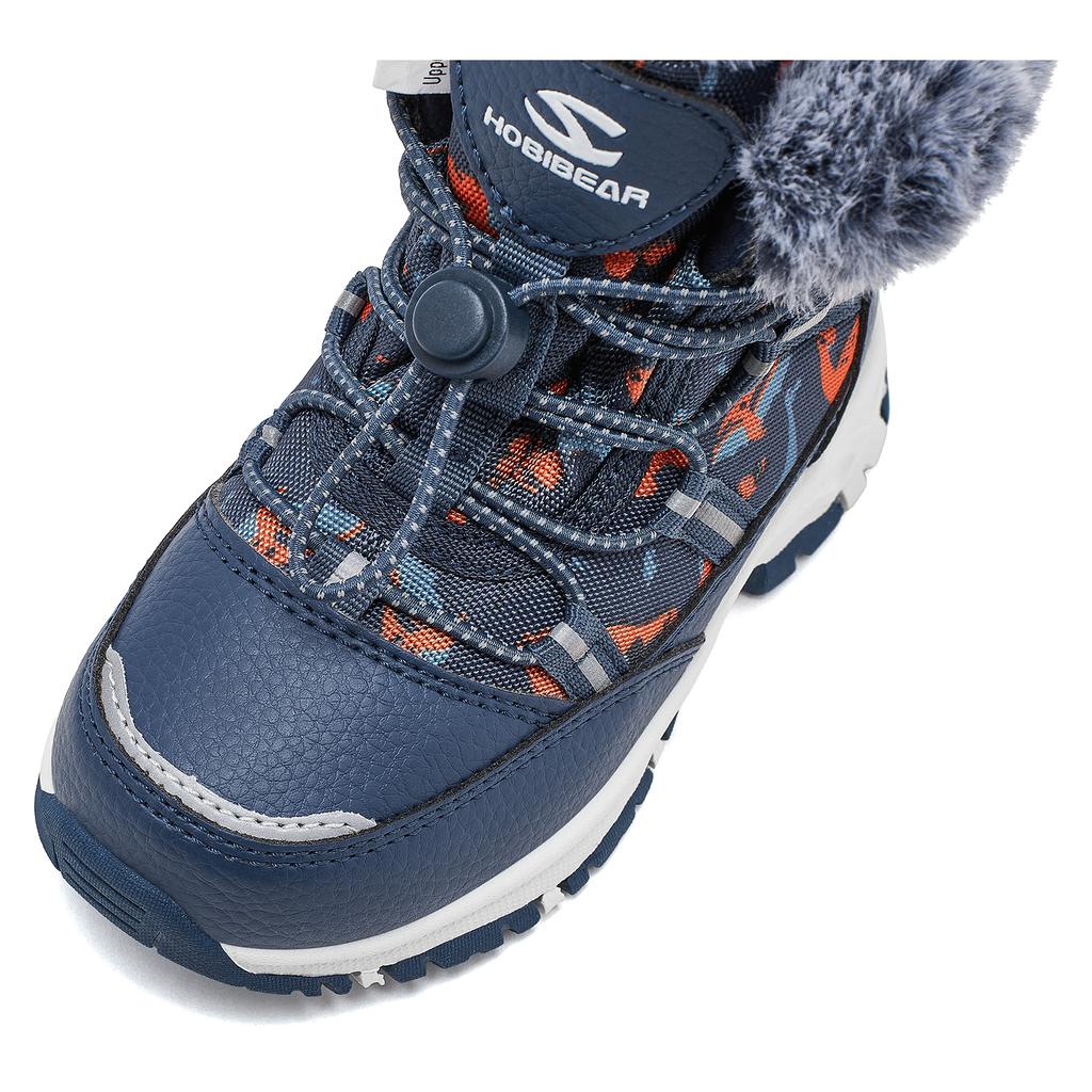 HOBIBEAR Ботинки зимние для мальчиков и девочек, нескользящие, водонепроницаемые, разноцветные, с эластичной лентой(Маленькие дети/Дети постарше)