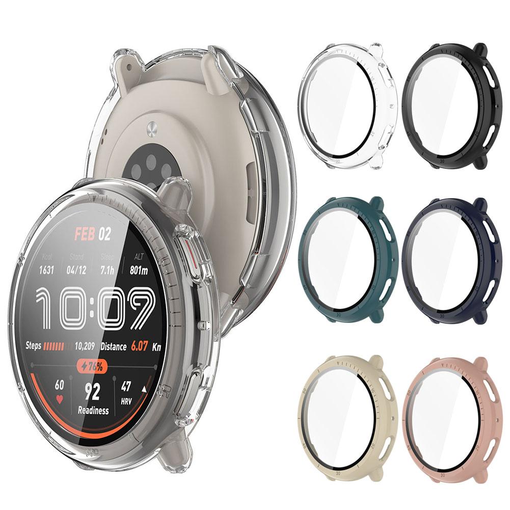Protective Case For Amazfit Active 2 Shell Cover Tempered Hard Glass Film PC Screen 2 For Amazf Z9B9