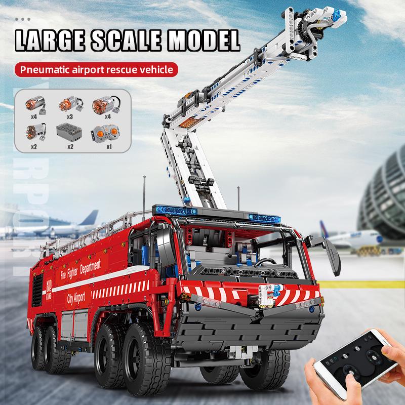 MOLD KING 19004 Технические строительные игрушки для детей MOC-4446 Аварийный тендер в аэропорту Грузовик Наборы инженерных проектов Кирпичи Подарки для мальчиков