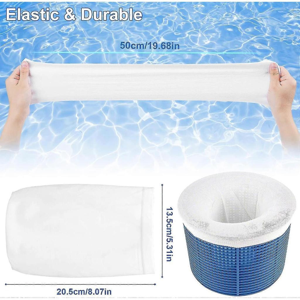 20 Pack Pool Skimmer Socks, Reusable And Super Elastic Skimmer Socks