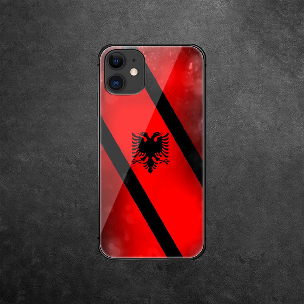 Чехол для телефона из закаленного стекла «Албанцы» для iPhone Samsung Galaxy OnePlus Oppo Xiaomi Redmi Note SA 7 8 9 10 11 12 13 14 20 21 22 53 Pro Ultra
