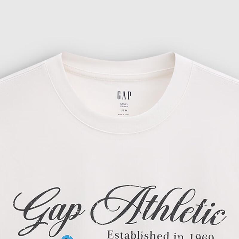 Gap Унисекс Хлопковая Свободная Футболка с Принтом Логотипа и Коротким Рукавом