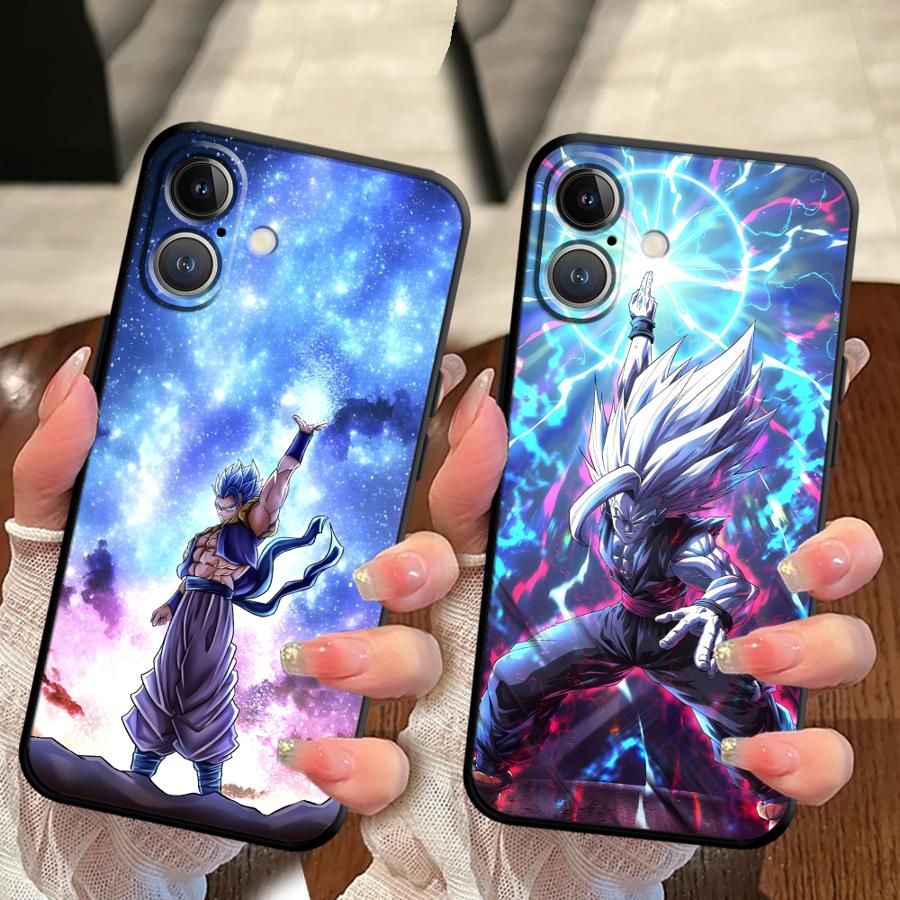 Чехол для iPhone 13 12 11 17 Pro Max XR 17Air 15 16 14 Plus 7 8 XS Max Черный Мягкий Чехол для Телефона Dragon Ball Сон Гоку Вегета Бирус