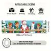 Santa Claus Themed Christmas Banner 17x78in, Outdoor Polyester Fence Garden Holiday Decor
