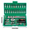 46pcs Professional Ratchet Tool Set - Equipped with A Torque Wrench, Screwdrivers, and Portable Essential Tools for Car and Motorcycle Maintenance