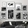 Black and White Photography Vintage Camera Record Railway World Map Poster Wall Art Canvas Painting Nordic Picture Home Decor