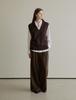 THEELO Tailored Two Tuck Wide Pants (Brown)