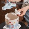 Desktop Storage Organizer Trash Can with Flip-top Lid, Macaron Colors Castle Roof Shape, Mini Plastic Waste Basket Decorative Bin for Office Desk And