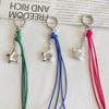 Leather Braided Rope Keychain Star Charm Pendant Keyring  Simple All-Matching Bag Decoration Jewelry Accessories