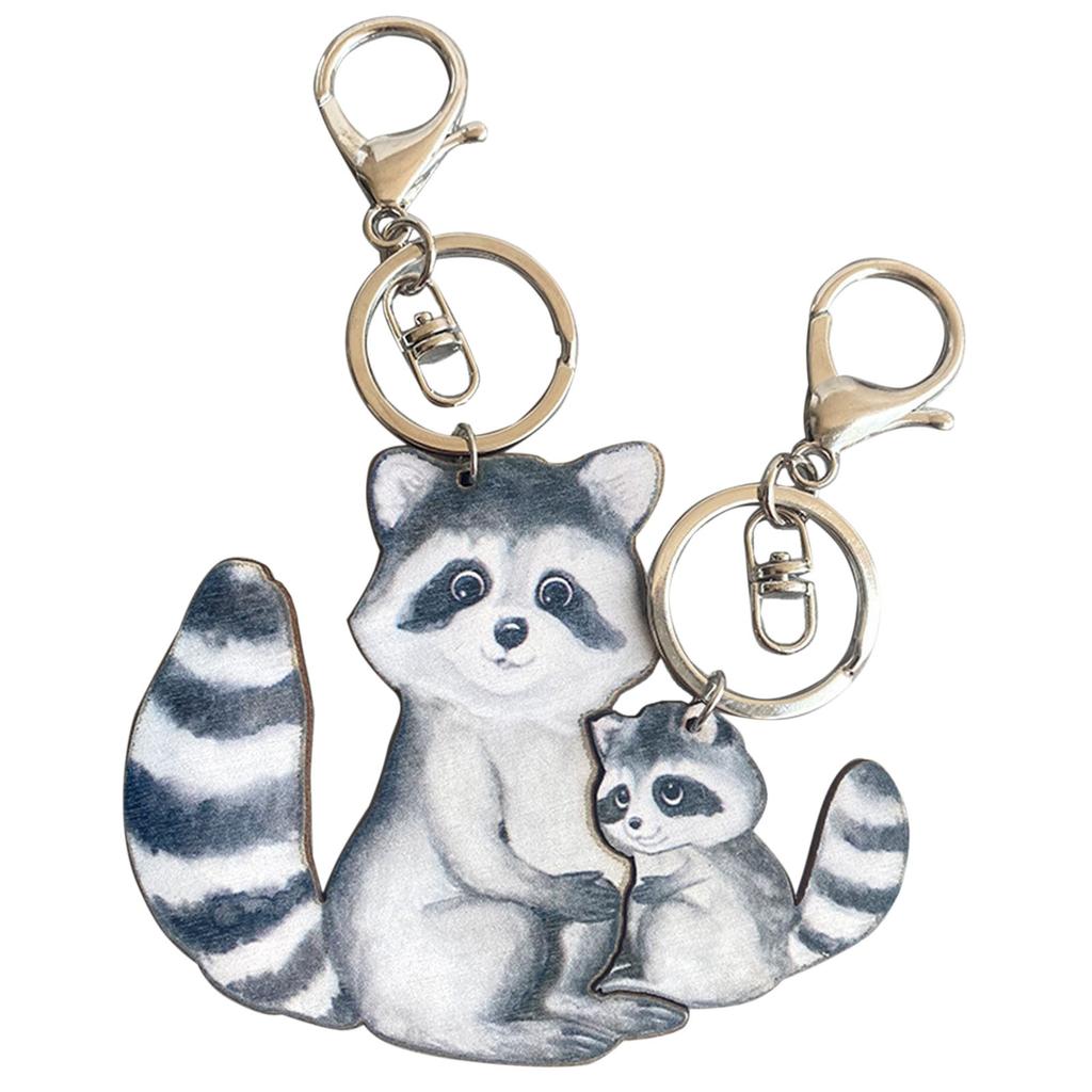 2 шт., подарочный брелок для пары, милый брелок с изображением животных, кота, енота, ежа, подарок на день Святого Валентина на Рождество, День матери