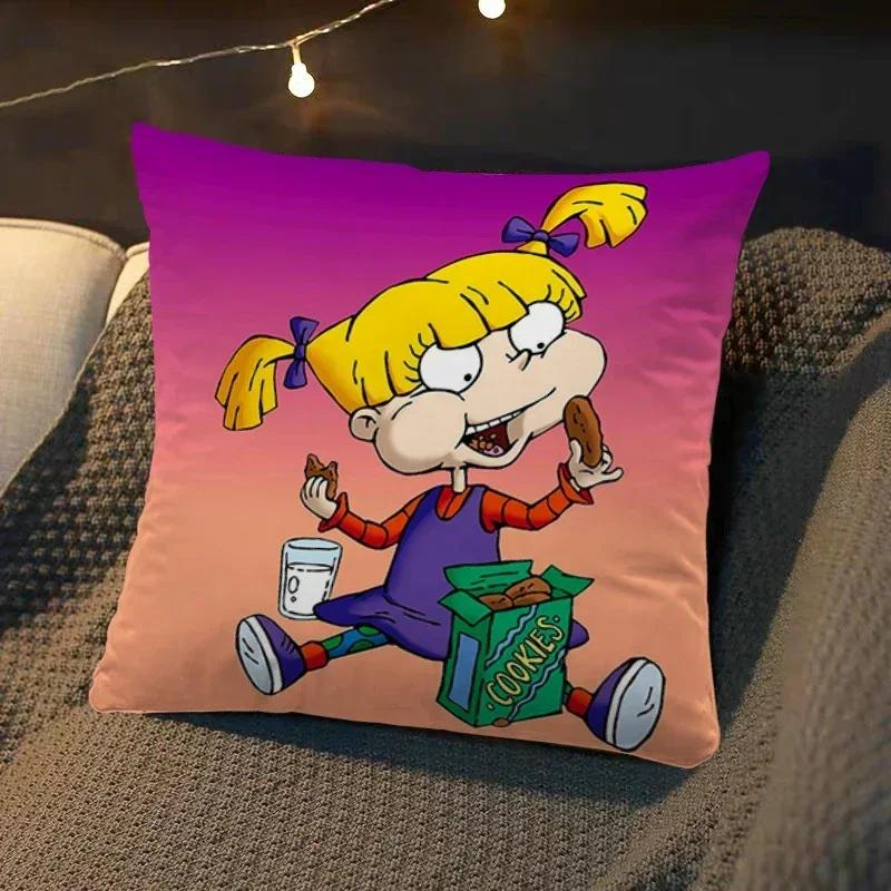 Наволочки с мультяшным рисунком «Rugrats», квадратные наволочки для подушек, роскошные наволочки для диванов и кроватей, декор для комнаты, дакимакура, свадебный подарок.