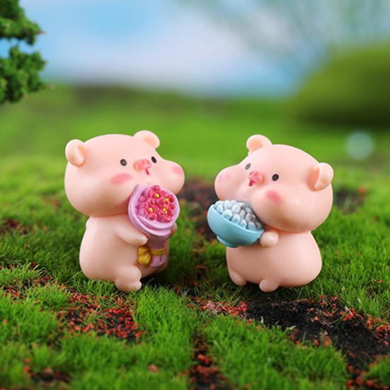 Little Pig Ornament Anti-fade Photography Micro Landscape Decoration Cartoon Props Plastic Cute Pig Characters Toys for Bonsai