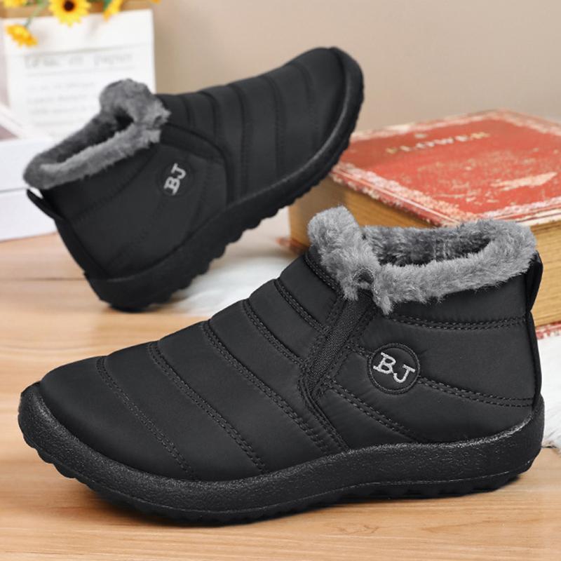 Большие размеры 46 Водонепроницаемые зимние ботинки женские повседневные нескользящие короткие плюшевые ботильоны женские удобные без застежек теплые зимние ботинки женские