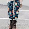 Women's Casual Christmas Tree Snowflake Print Slim Fit Elastic Yoga Pants Cropped Pants