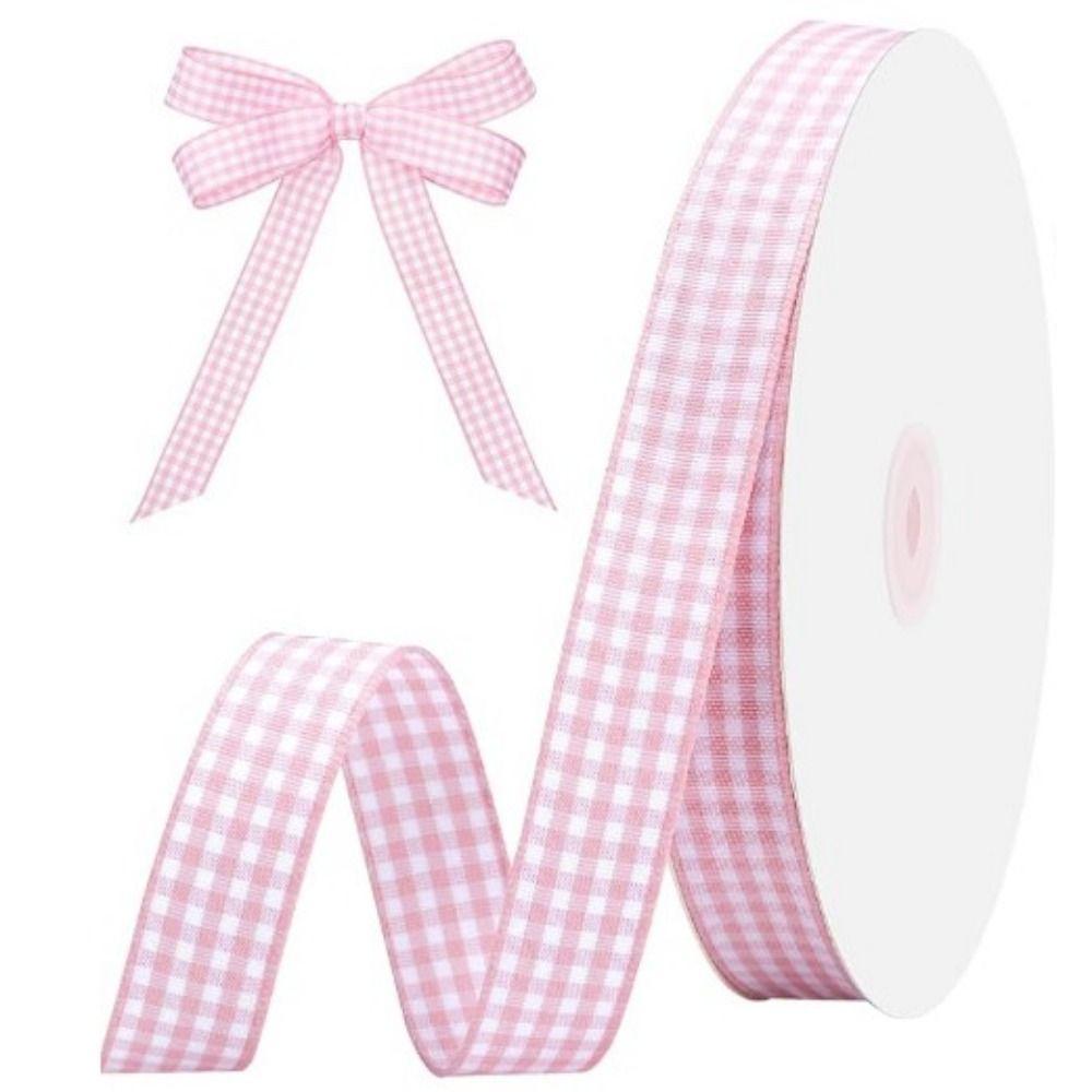 DIY Crafts Plaid Ribbon Assorted Colors Gift Wrapping Ribbon Gingham Ribbon  Wedding Decoration