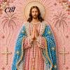 3D Pearl Texture Art Mary Painting Kit, Divine Mercy Jesus Holy Religious DIY Kit for Adults Faux Craft Set Beginners Christian Wall Decor