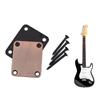 4 Holes Electric Guitar Neck Plate with Screws Metal Round Edge Guitar Neck Joint Back Mounting Plate Replacement Kits