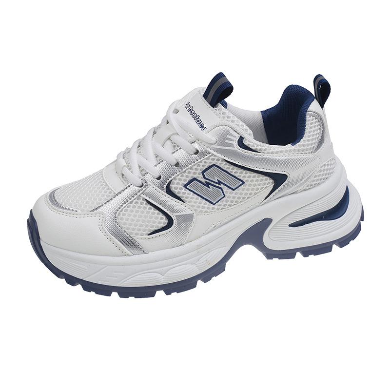 Breathable sports shoes women's spring and autumn platform European popular dad shoes 2025 new versatile student running white shoes
