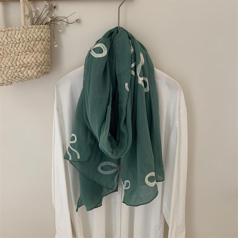 Autumn And Winter Bow Scarf Solid Color Thin Art Retro Simple Travel Photo Scarf Neck Woman