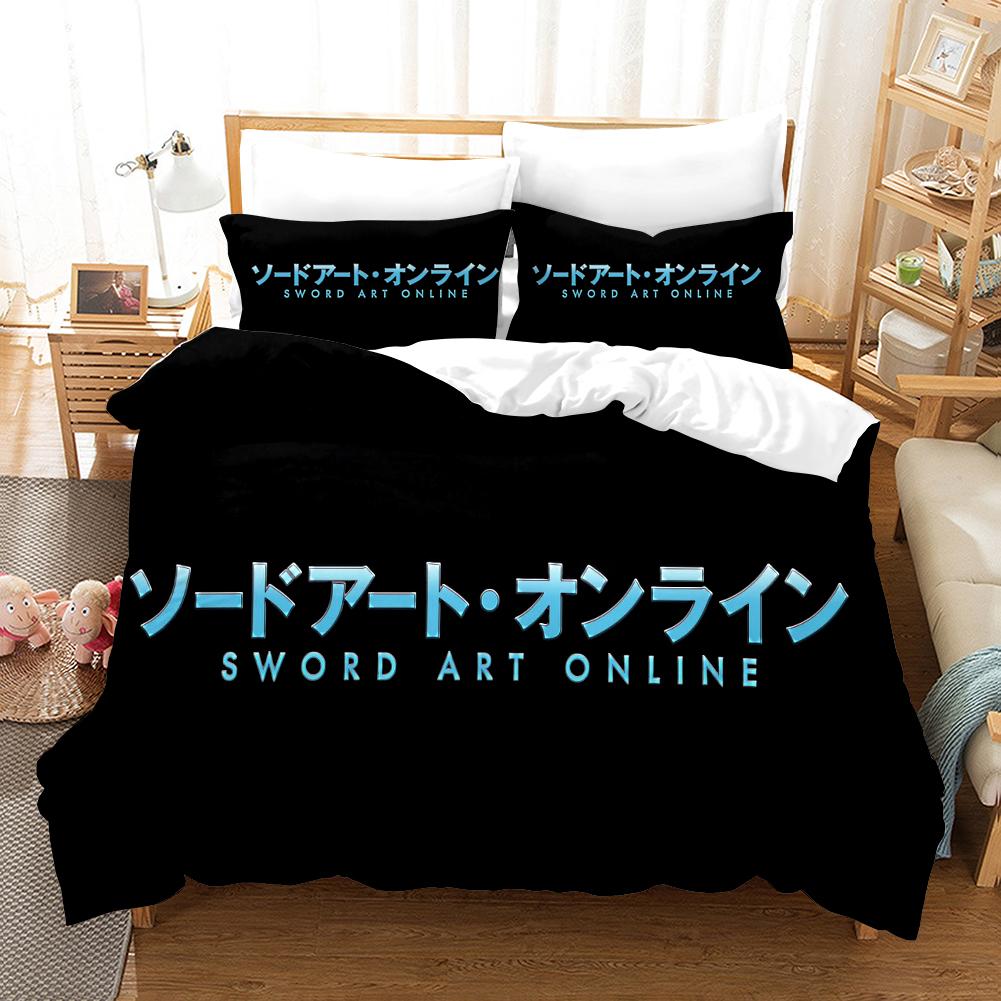 Высококачественный 3D-принт с рисунком Sword Art Online, пододеяльник с наволочкой, комплект постельного белья в стиле аниме, декор для спальни
