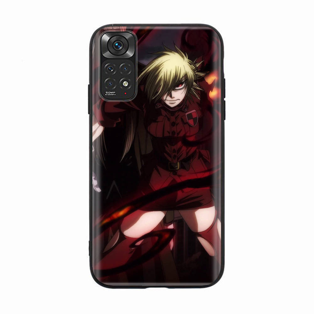 Чехол D-59 Hellsing Alucard Fan Black Sofe для iPhone 16 15 Plus 14 13 Mini 12 11 Pro 8 6 6S SE 5 XR XS Max Realme C30 C33 C32 9I VIVO V29 V27 V23 Y36