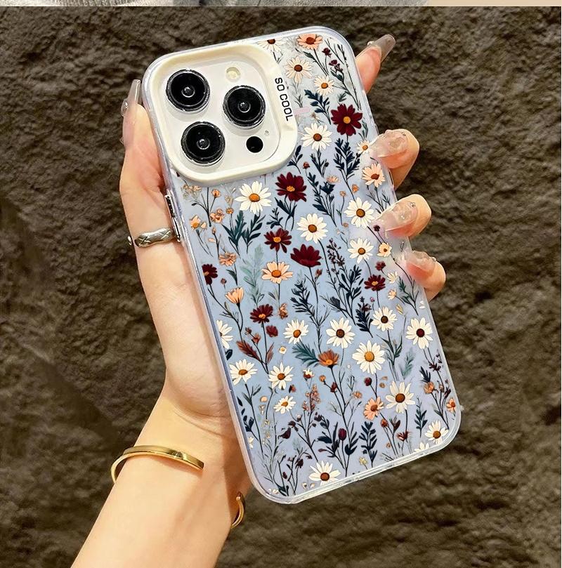 Чехол-накладка для Realme 16 15 14 Pro 12 11 Plus C75 C53 C55 C35 C15 C12 5 5S 5I 6I Красивые цветы Матовый корпус Лазерный IMD