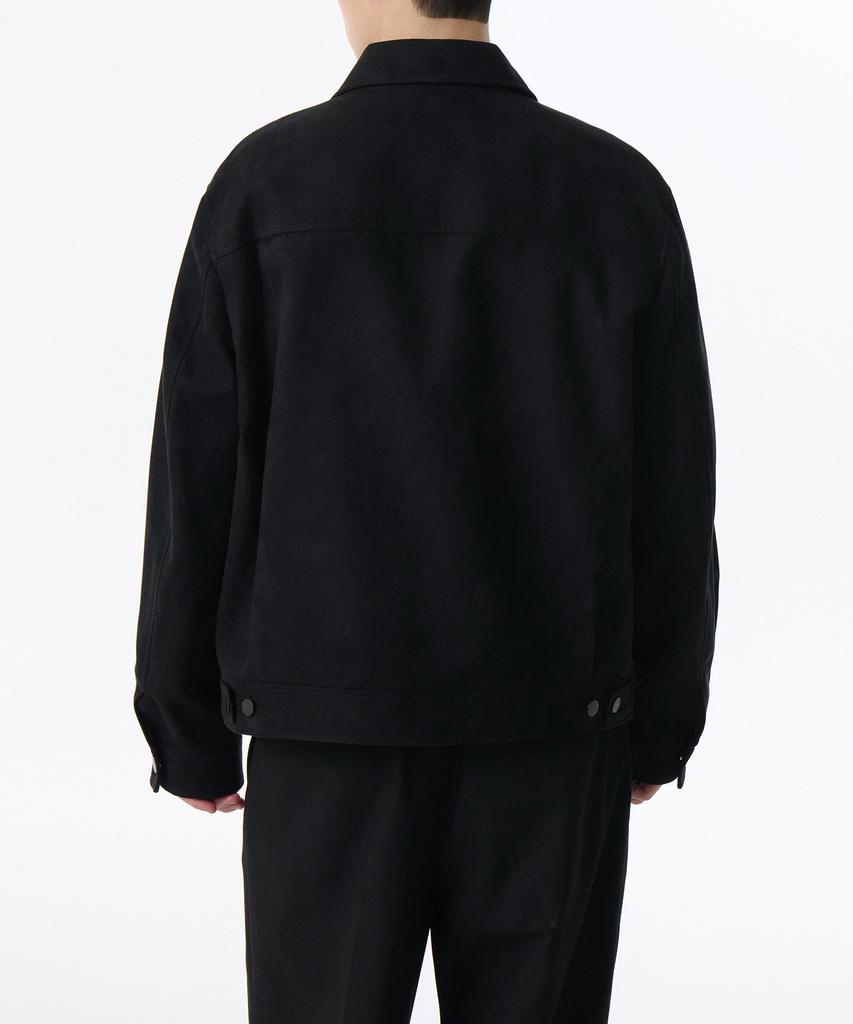 Musinsa Standard Synthetic Suede Minimal Trucker Jacket [Black]