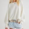 Women's Sweatshirt Solid Color Drop Shoulder Sleeves Loose Knit Top Fashion Pullover