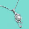 Noble Women's 925 Sterling Silver Freshwater Pearl Pendant Necklace for Women Anniversary Gift Fine Jewelry