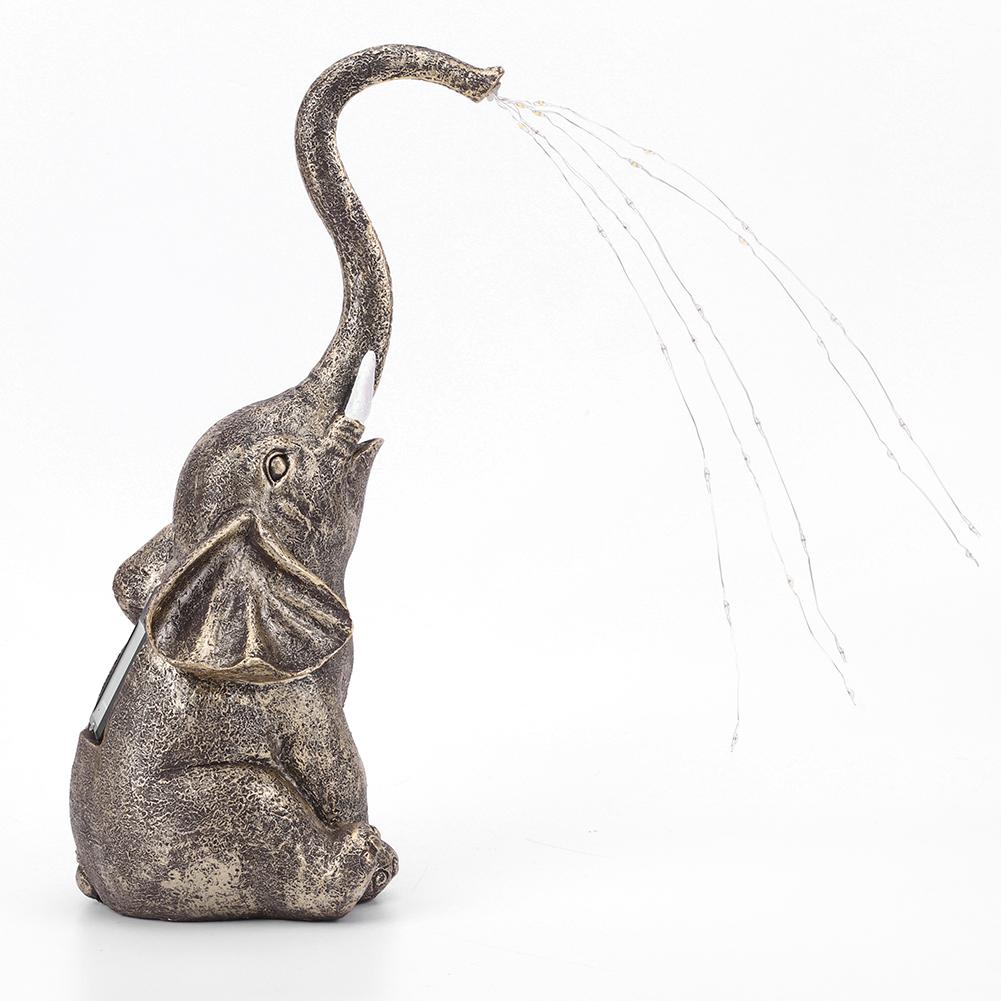 EY # Солнечная мини-скульптура слона водонепроницаемый светильник для декора сада и двора (Элефа