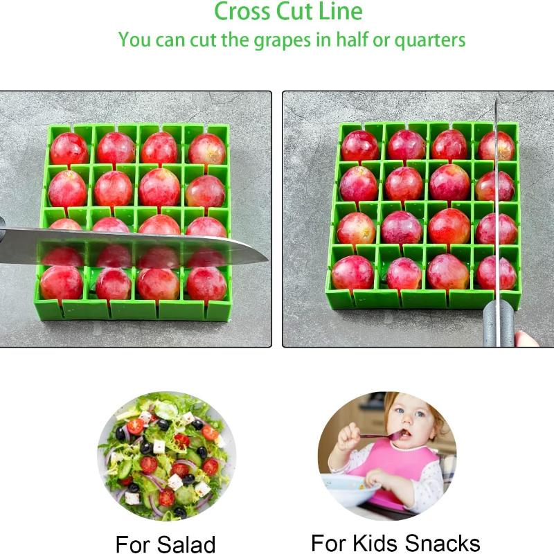 Нож для нарезки помидоров черри на половинки или четвертинки, 16 шт. за раз, держатель для фруктового контейнера, резак для салата, детей, закусок для малышей