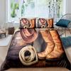 Western Cowboy King Queen Bedding Set Vintage Style Rodeo Duvet Cover Men Teens Boys Horse Quilt Cover Polyester Comforter Cover