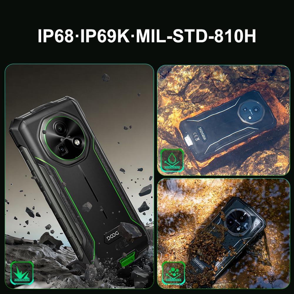 DOOGEE Fire 5 Pro Rugged 4G Android 15 Smartphone,13000mAh,4GB 128GB Rugged Phone,6.6" HD 90Hz