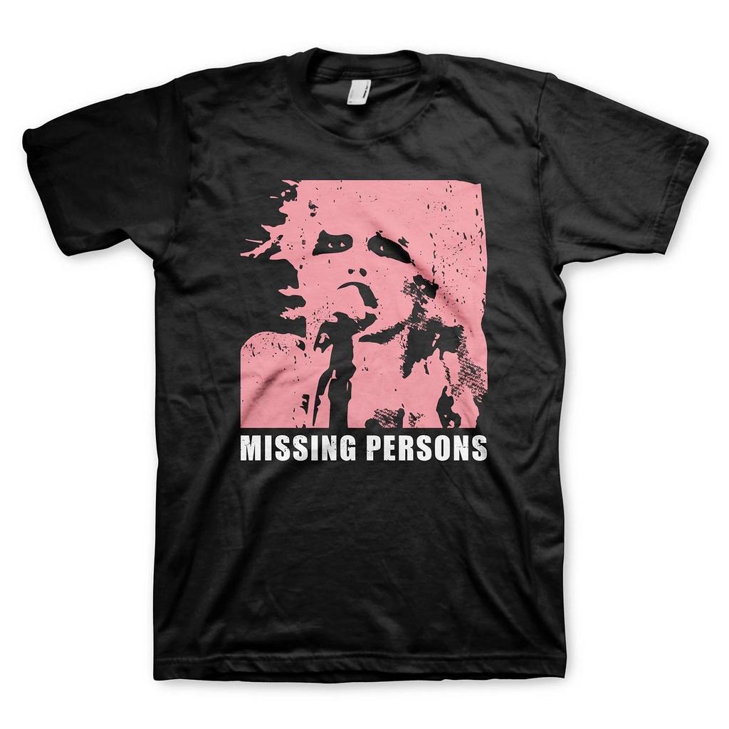 Men's Missing Persons Dale Pink T-shirt Medium Black