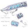 1pc Popper Fishing Lure 7.2cm/9.4g Hard Bait Artificial Topwater Bass Trout Pike Wobbler Fishing Tackle With 2 Treble Hooks