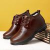 Новые зимние стильные мужские туфли из натуральной кожи, шерсти и хлопка, высокие теплые бархатные зимние туфли, удобная повседневная обувь