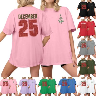 Женская повседневная футболка с принтом, пуловер с круглым вырезом, топ с короткими рукавами