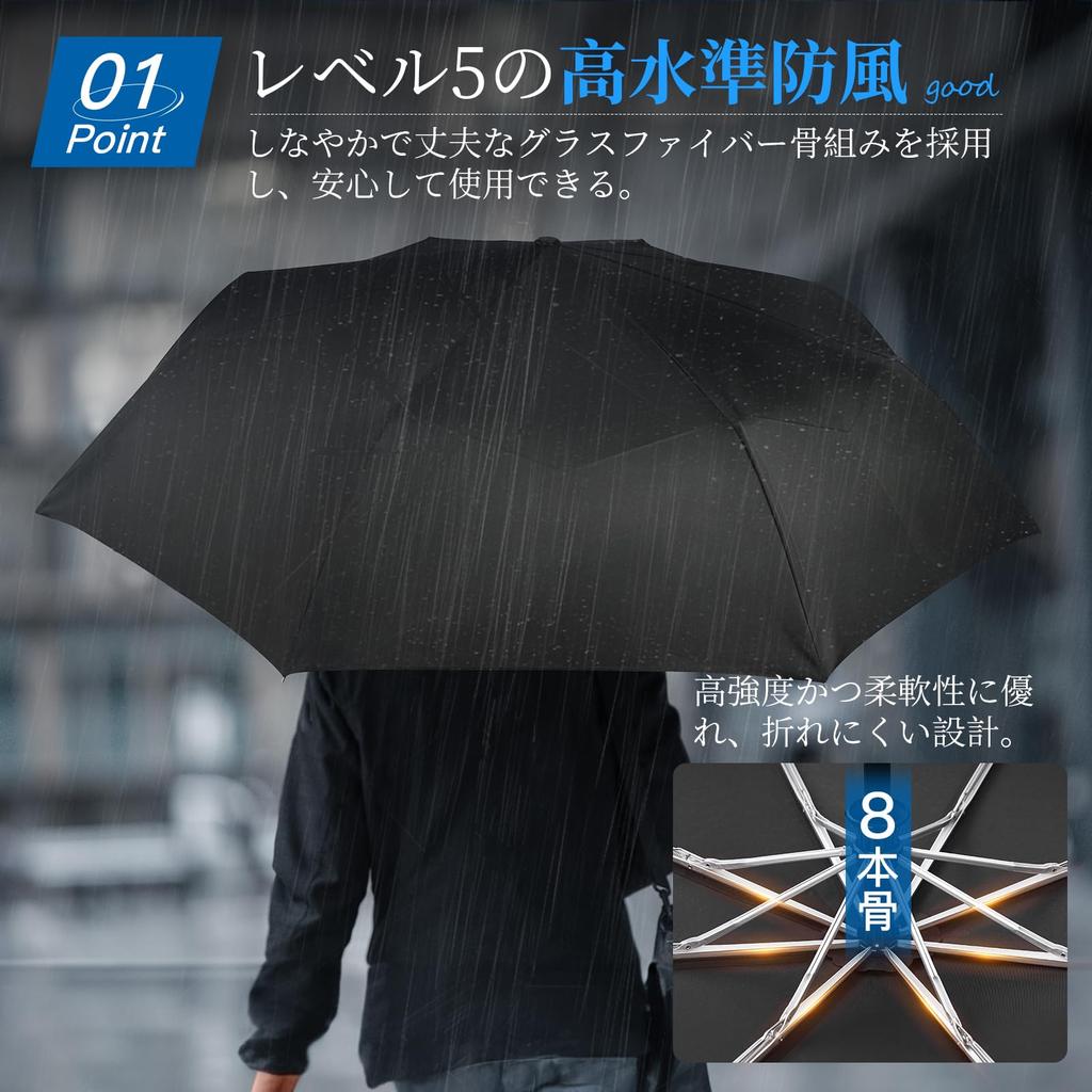 LittleSo Зонт с памятью, который складывается в один складной зонт с памятью, автоматический от дождя или 8 больших складных зонтов 104 см для и работы, супер прочный 59 см