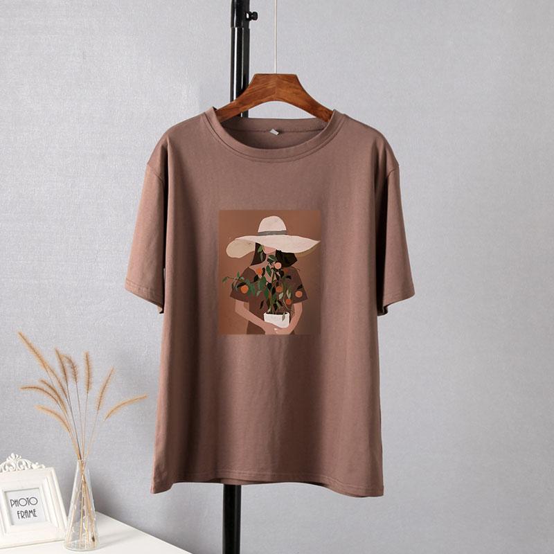 Женские футболки Hirsionsan с эстетическим графическим принтом, милые кавайные мягкие хлопковые свободные футболки в стиле Харадзюку, винтажные повседневные женские топы в готическом стиле