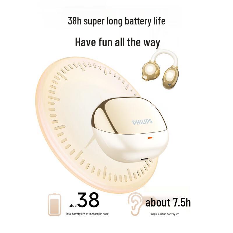 Беспроводные спортивные наушники Philips TAT3469 с открытым ухом и зажимом
