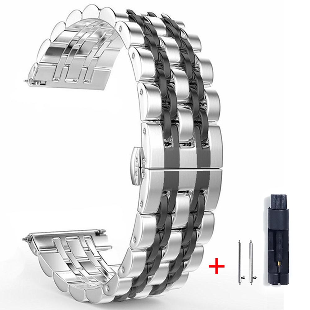 Stainless Steel Strap For Amazfit GTR 4 GTR 47mm 2e Metal Mesh Band For Amazfit GTS 4 mini/Bip 3 Pro/Stratos Wristband Bracelet