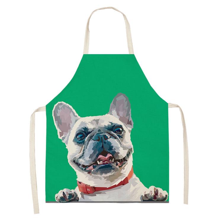Кухонные фартуки с рисунком собаки из мультфильма для приготовления пищи, хлопковые льняные фартуки без рукавов, нагрудники для взрослых, аксессуары для уборки дома