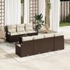 8-Piece Garden Sofa Set with Brown Cushions Poly Rattan, 2-Seater Garden Sofa with Storage 3354957