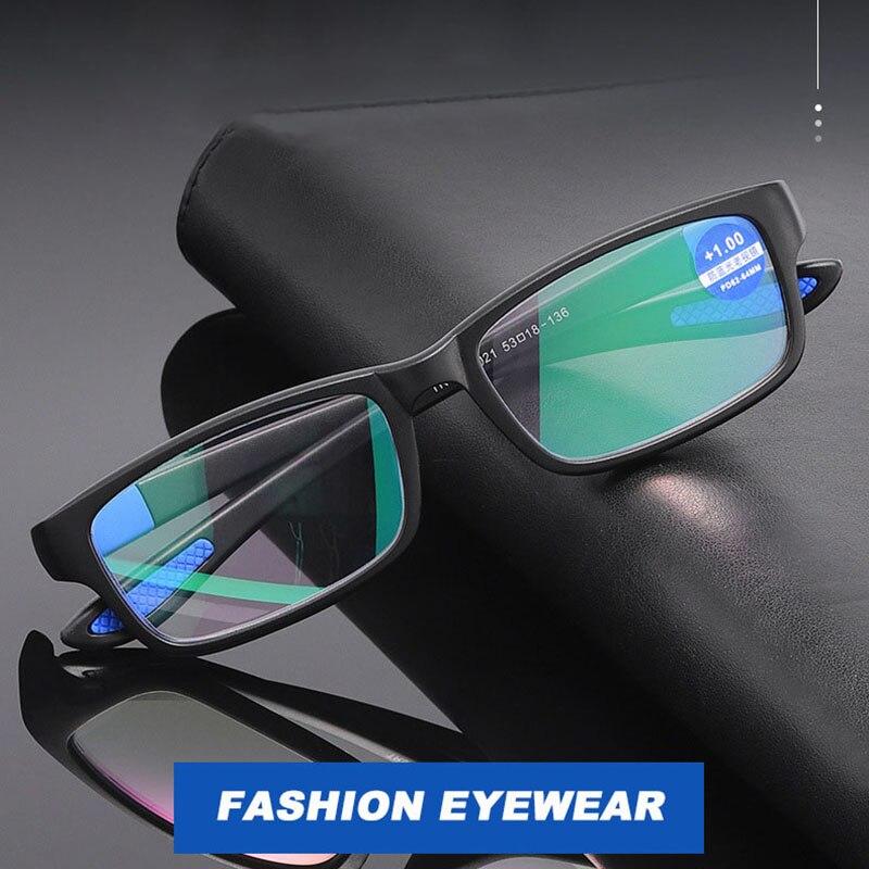 Сверхлегкие очки для чтения TR90, блокирующие синий свет, очки для пресбиопии, мужские оптические очки для дальнозоркости + 1,0 + 1,5 + 2,0 + 2,5 + 3,0 + 4,0