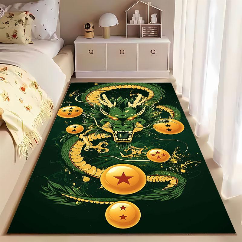 Dragon and Golden Spheres Design suitable as a non-slip mat for the living room or bedroom sofa