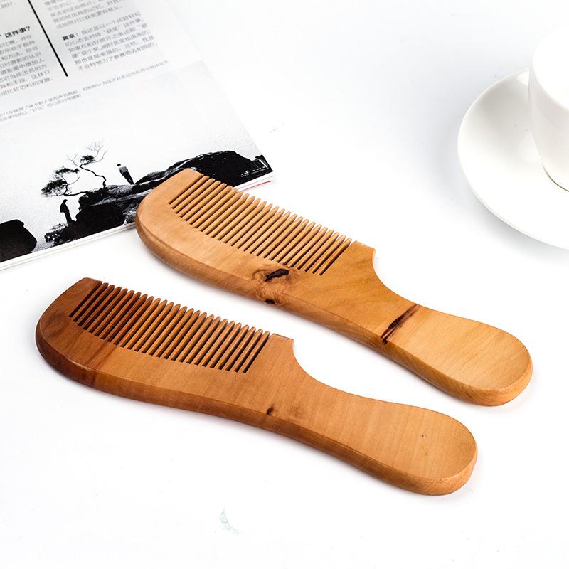 1 шт., натуральный персиковый деревянный гребень с закрытыми зубцами, антистатический массаж головы, инструмент для ухода за волосами и бородой, аксессуары для красоты, парикмахерские женские прически