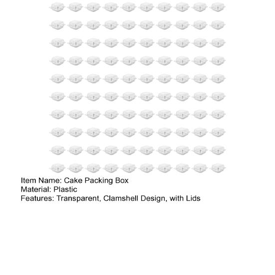 100 шт. Коробки для упаковки тортов 5,3 дюйма, прозрачный пищевой контейнер с крышками, утолщенные одноразовые коробки-ракушки для сэндвичей, десертов, гамбургеров, салатов